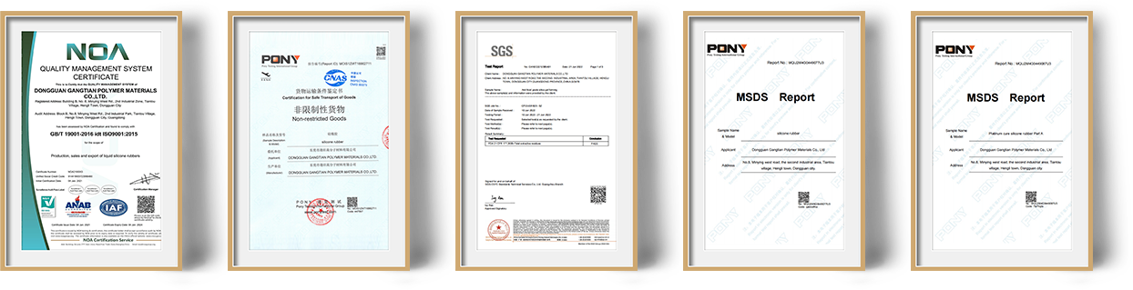 Coleta de certificação para materiais de borracha de silicone líquido